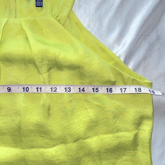 Rafaella Yellow Green Satin Pleated Halter Neck Top Size Medium - Picture 8 of 9